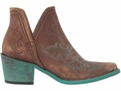 Circle G By Corral Ladies Cognac Brown & Turquoise Embroidery Booties Q0099 -Ariat Style 57 6cb67253 c689 45af b729 97beb1566112