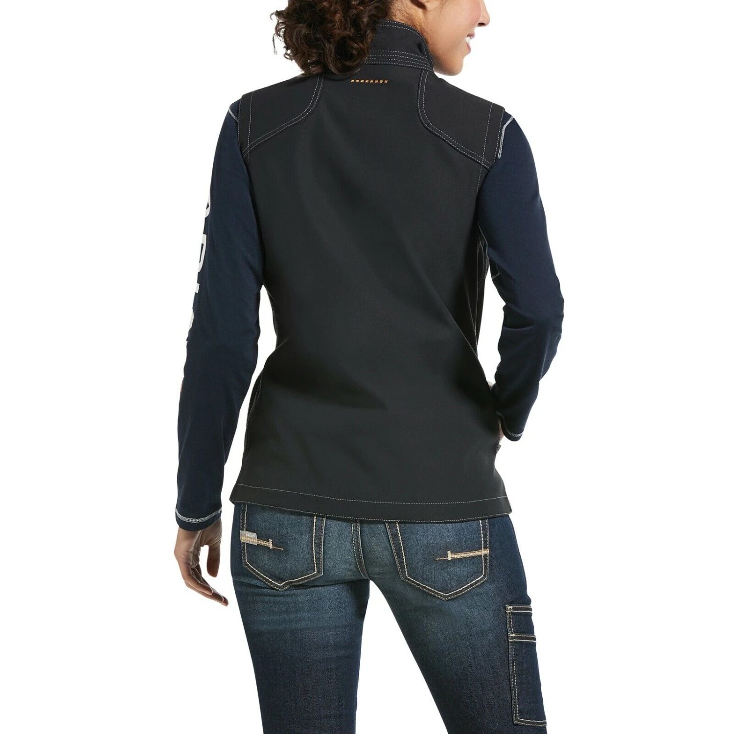 Ariat® Ladies Rebar™ Stretch Canvas Black Softshell Vest 10032916 2 Ariat® Ladies Rebar™ Stretch Canvas Black Softshell Vest 10032916 - Image 2