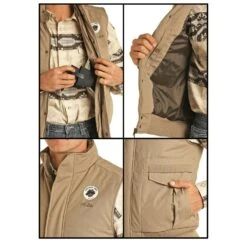 Powder River Outfitters Men's Tan Conceal CarryVest 98A6675 -Ariat Style 57 800a06d0 7397 497e 9c3a ddca320acaf8