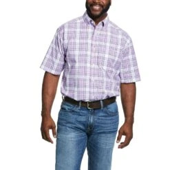 Ariat® Men's Pro Series™ Russelville Classic Fit Purple Shirt 10031937
