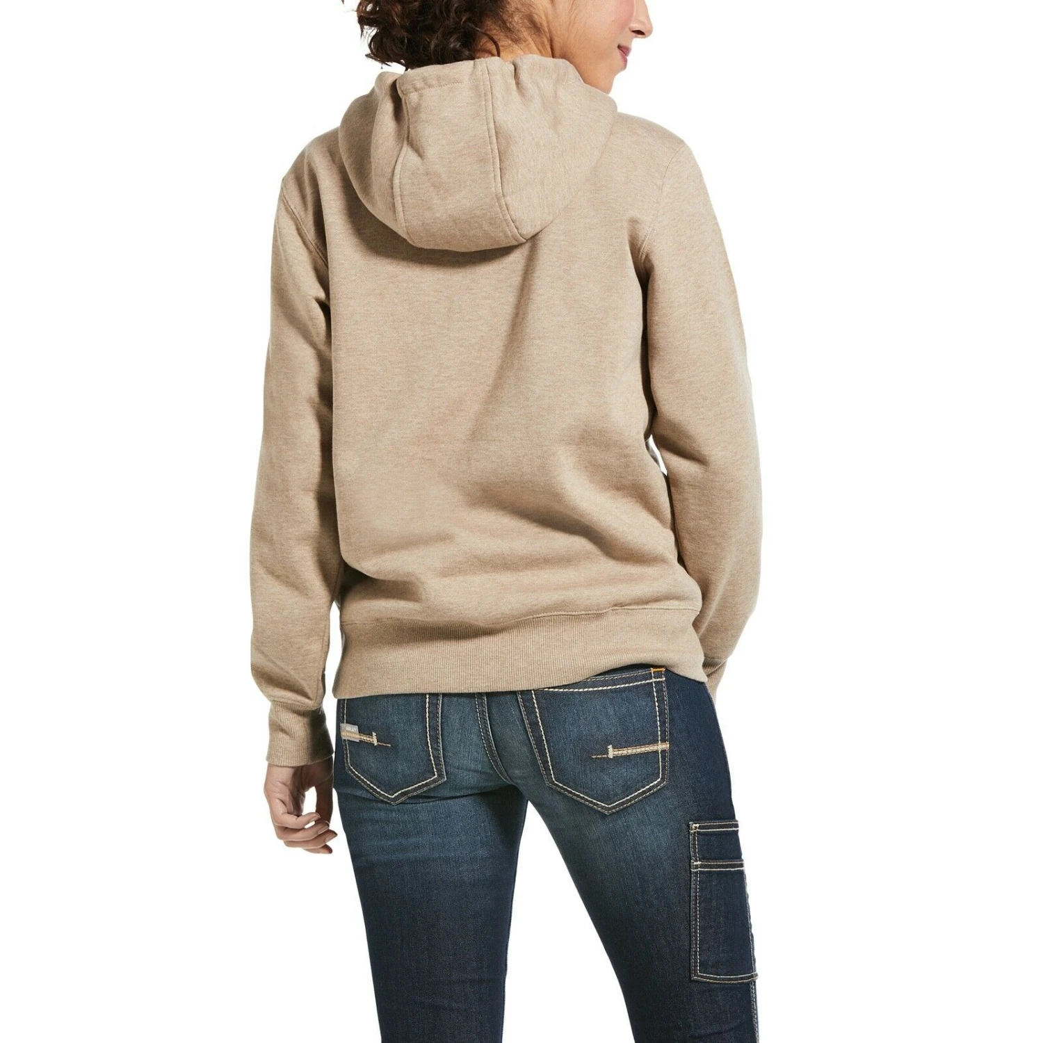 Ariat Ladies Rebar Skill-Set Beige Oatmeal 1/2-Zip Hoodie 10032912 2 Ariat Ladies Rebar Skill-Set Beige Oatmeal 1/2-Zip Hoodie 10032912 - Image 2