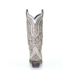 Corral Boots Corral Ladies White Overlay With Studs & Crystals Leather Boots A3837 -Ariat Style 57 b27589eb 964f 4c39 b043 fbef6f29cd97