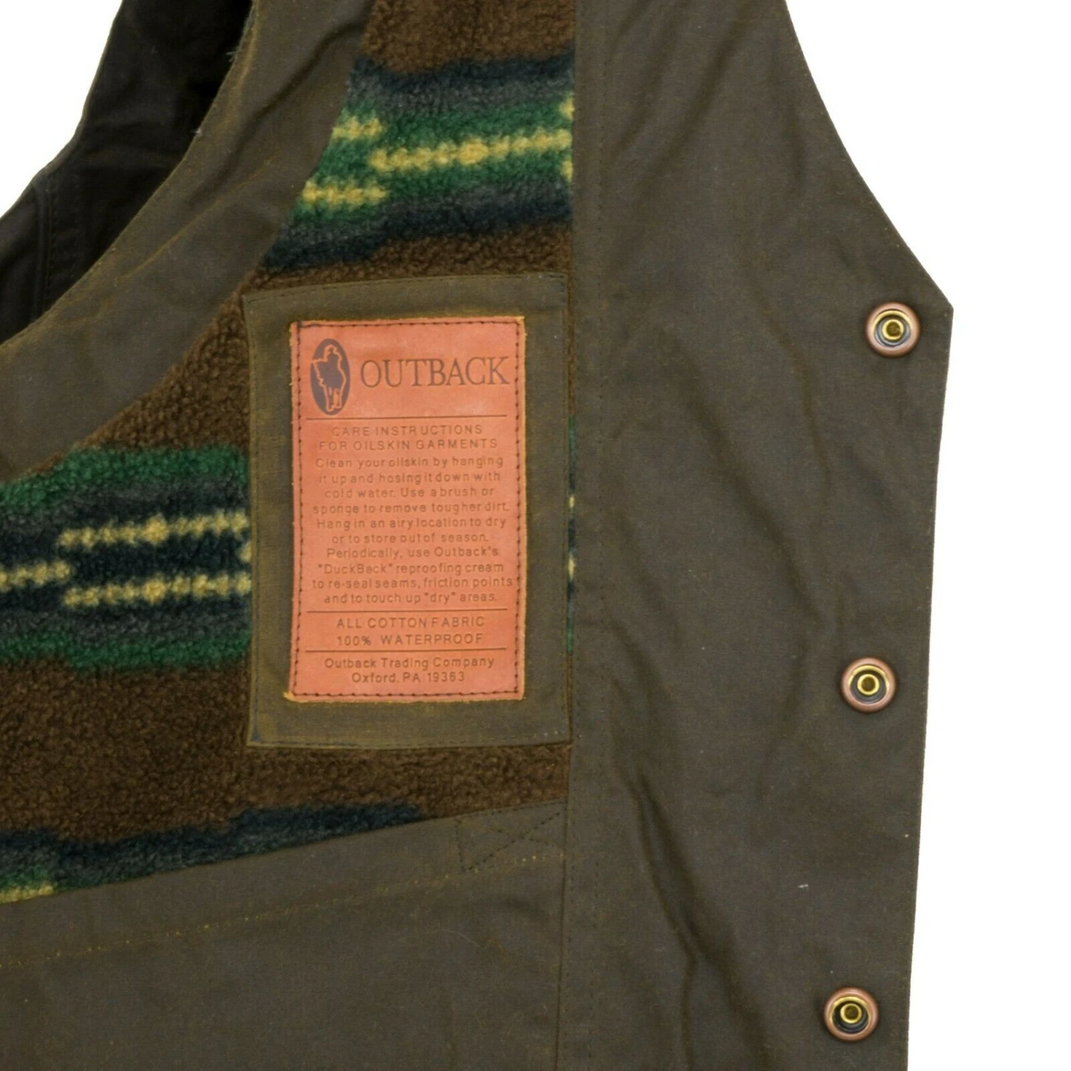 Outback Trading Company® Men's Cliffdweller Brown Oilskin Vest 2155-BNZ 5 Outback Trading Company® Men's Cliffdweller Brown Oilskin Vest 2155-BNZ - Image 5