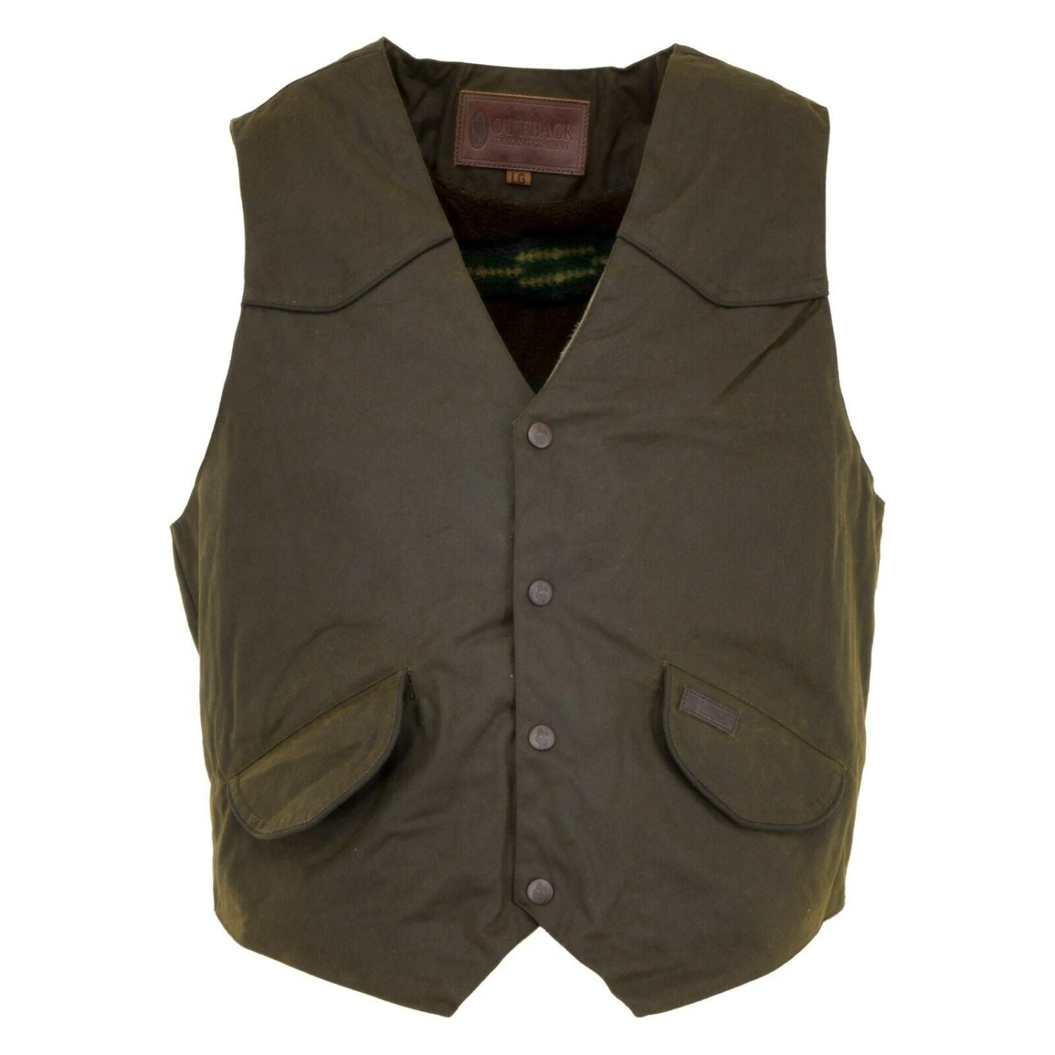 Outback Trading Company® Men's Cliffdweller Brown Oilskin Vest 2155-BNZ 1 Outback Trading Company® Men's Cliffdweller Brown Oilskin Vest 2155-BNZ