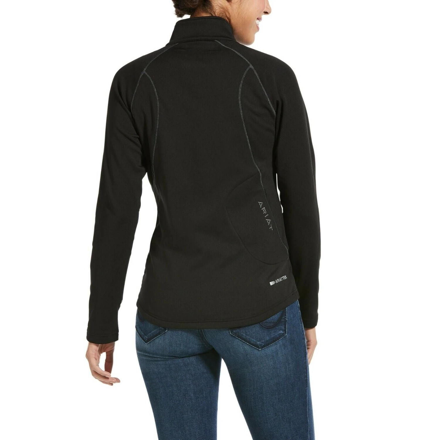 Ariat® Ladies Conquest 2.0 Black 1/2 Zip Sweatshirt 10032657 2 Ariat® Ladies Conquest 2.0 Black 1/2 Zip Sweatshirt 10032657 - Image 2