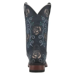 Laredo® Ladies Navy Willow Floral Square Toe Pull On Western Boots 5885 -Ariat Style 5885c