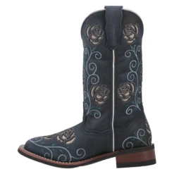 Laredo® Ladies Navy Willow Floral Square Toe Pull On Western Boots 5885 -Ariat Style 5885d