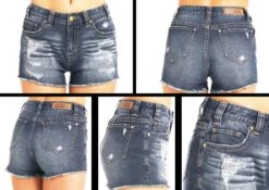 Rock & Roll Denim Ladies High Rise Distressed Shorts 68H9224 -Ariat Style 68H9224 AZ