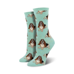 SockSmith Ladies Nothing But A Hound Dog Mint Heather Socks WNC878-HMT