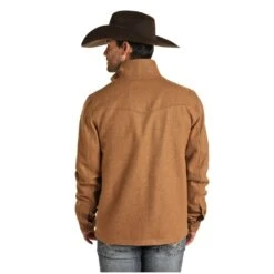 Powder River Outfitters Men's Solid Wool Camel Coat Jacket 92-1012-25 -Ariat Style 92 1012 B