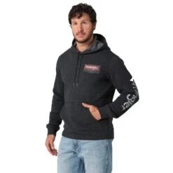 Wrangler® Men's MH Caviar Heather Pullover Hoodie 112319258