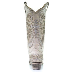 Corral Boots Corral Ladies Angela White Glitter Wing & Cross Studded Boots A3571 -Ariat Style A3571 3