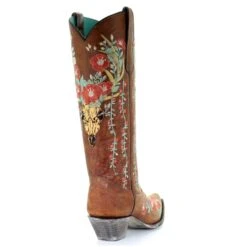 Corral Boots Corral Ladies Juliet Tan Deer Skull Floral Embroidery Boots A3620 -Ariat Style A3620 3