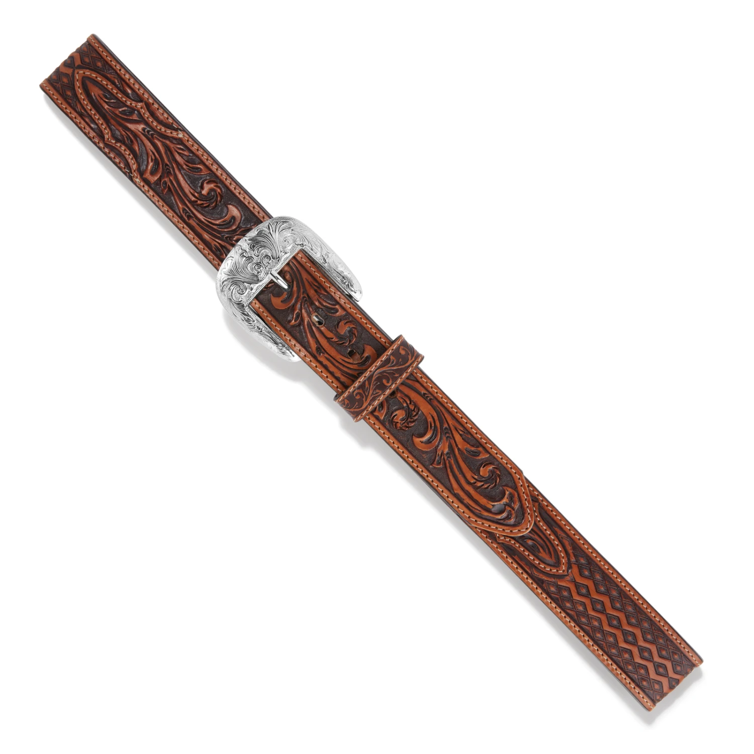 Brighton® Men's Diamond Road Tan Leather Belt C14074 3 Brighton® Men's Diamond Road Tan Leather Belt C14074 - Image 3