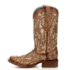 Corral Boots Corral Ladies Marsha Square Orix Glittered Inlay & Studs Boots C3275 -Ariat Style C3275 3