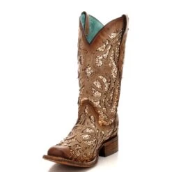 Corral Boots Corral Ladies Marsha Square Orix Glittered Inlay & Studs Boots C3275 -Ariat Style C3275 4