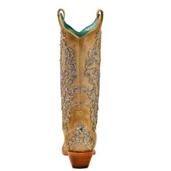 Corral Boots Corral Ladies Scarlett Bone Glitter Overlay Embroidery & Crystals Boots C3356 -Ariat Style C3356 3