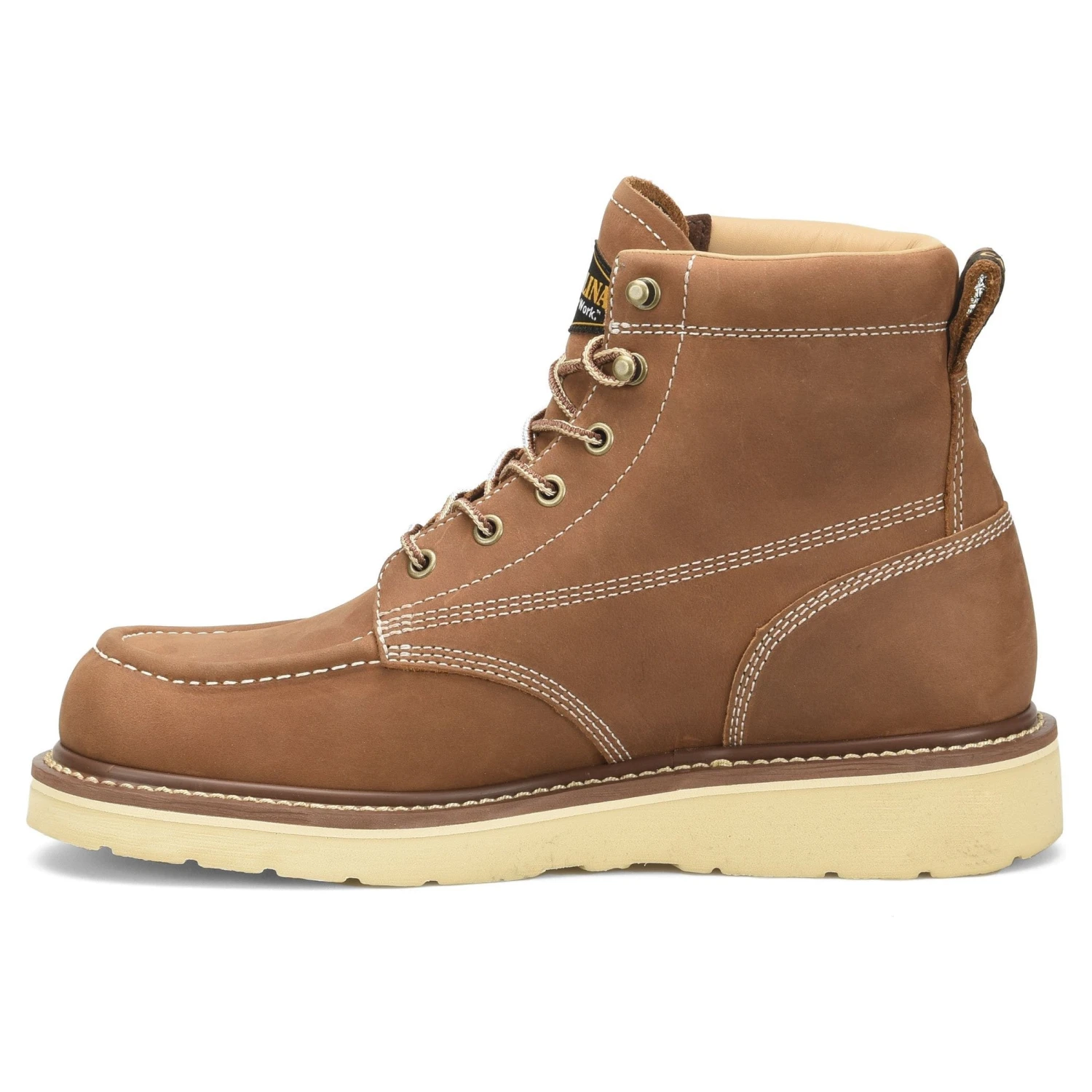 Carolina Men's AMP Tan 6" Waterproof Moc Toe Wedge Work Boots CA7041 5 Carolina Men's AMP Tan 6" Waterproof Moc Toe Wedge Work Boots CA7041 - Image 5