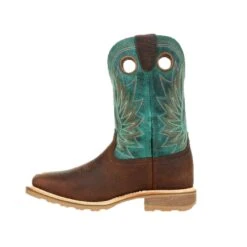 Durango® Men's Maverick Ranger Brown & Turquoise Square Toe Boots DDB0300 -Ariat Style DDB0300B