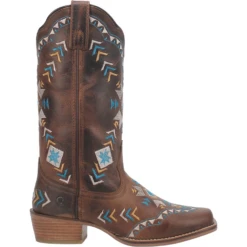 Dingo® Ladies Embroidered Brown Leather Square Toe Boot DI725-BN -Ariat Style DI725 BN 1