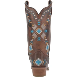 Dingo® Ladies Embroidered Brown Leather Square Toe Boot DI725-BN -Ariat Style DI725 BN 3