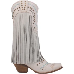 Dingo® Ladies Gypsy Almond Toe Fringed White Boots DI737-WHT -Ariat Style DI737 WHT 1