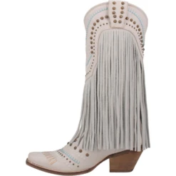 Dingo® Ladies Gypsy Almond Toe Fringed White Boots DI737-WHT -Ariat Style DI737 WHT 2