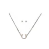 Silver Strike® Ladies Horseshoe & Crystal Stud Jewelry Set DNE0737SBGB