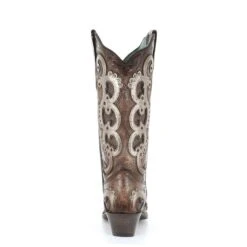 Corral Boots Corral Ladies Brown & Grey Overlay Embroidery & Studs Boots E1509 -Ariat Style E1509 2