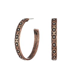 Blazin Roxx® Ladies Aztec Copper Tone Hoop Earrings 29014