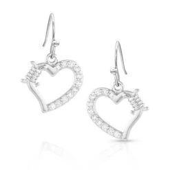 Montana Silversmiths® Victory In Love Crystal Barbed Wire Earrings ER5371