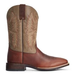 Ariat Men's Valor Ultra Peanut Brown Square Toe Western Boots 10034081 -Ariat Style F20 MNS WEST 10034081 side