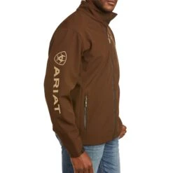 Ariat Men's Logo 2.0 Softshell Dark Brew & Tan Jacket 10035585 -Ariat Style F20 MNS WEST 10035585 detail02