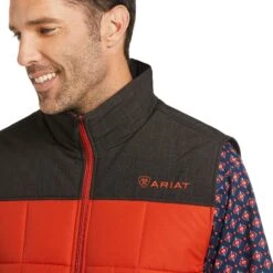 Ariat Men's Crius Concealed Carry Rooibos Tea & Espresso Vest 10037547 -Ariat Style F21 MNS WEST 10037547 detail01
