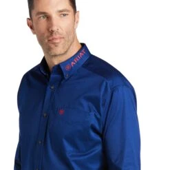 Ariat® Men's Team Logo Twill Long Sleeve Blue Depths Shirt 10038014 -Ariat Style F21 MNS WEST 10038014 detail02
