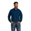 Ariat® Men's Trey Classic Snap Long Sleeve Berlin Blue Shirt 10038211
