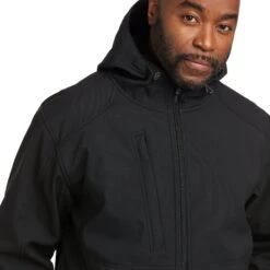 Ariat Men's Rebar Stretch Canvas Softshell Hooded Logo Jacket 10037386 -Ariat Style F21 MNS WORK 10037386 detail01