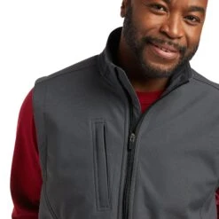 Ariat® Men's Rebar Stretch Canvas Grey Softshell Vest 10037634 -Ariat Style F21 MNS WORK 10037634 detail02