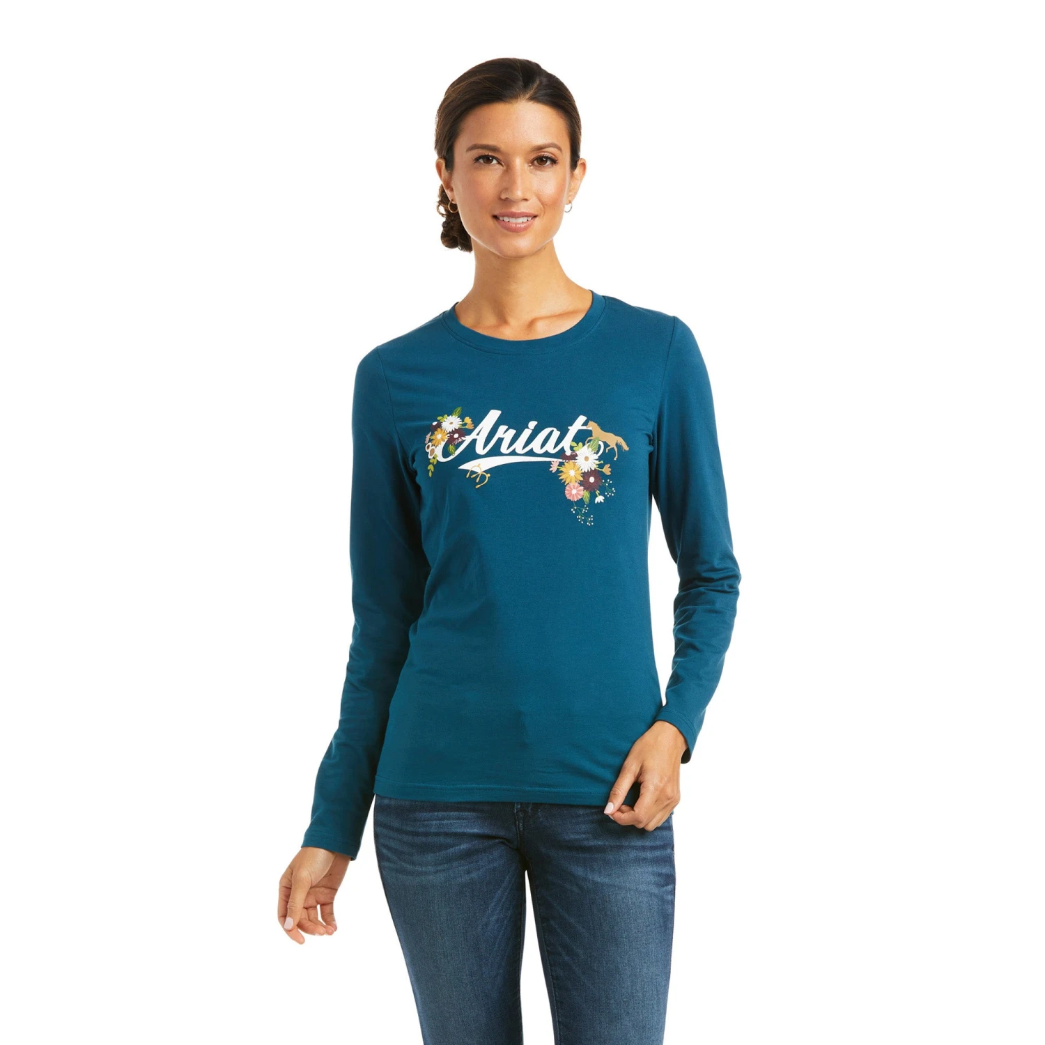 Ariat® Flora Fauna Logo Long Sleeve T-Shirt 10037668 1 Ariat® Flora Fauna Logo Long Sleeve T-Shirt 10037668