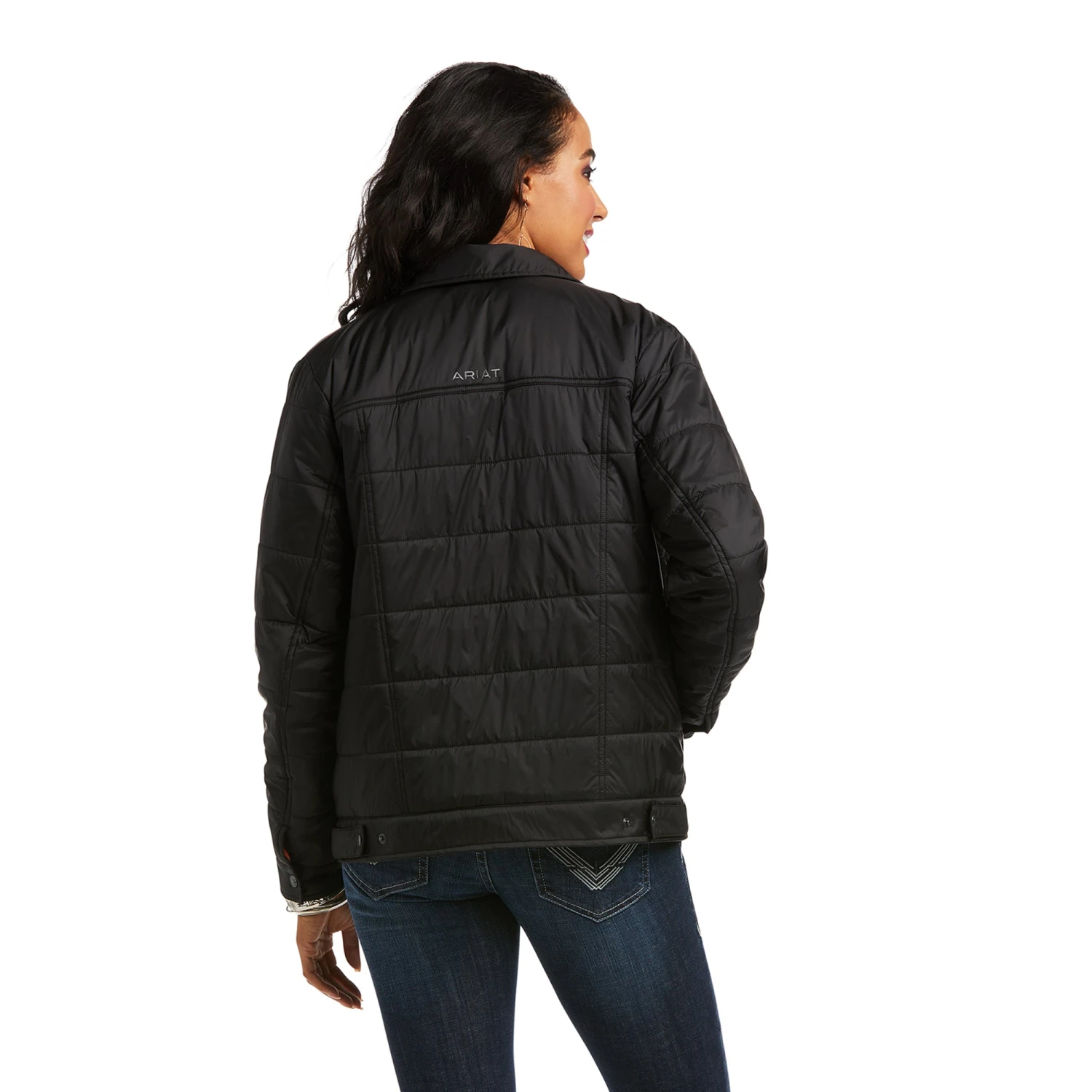 Ariat® Ladies R.E.A.L.™ Puffer Trucker Black Jacket 10036994 2 Ariat® Ladies R.E.A.L.™ Puffer Trucker Black Jacket 10036994 - Image 2