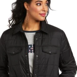Ariat® Ladies R.E.A.L.™ Puffer Trucker Black Jacket 10036994 6 Ariat® Ladies R.E.A.L.™ Puffer Trucker Black Jacket 10036994 -Ariat Style F21 WMS WEST 10036994 detail01
