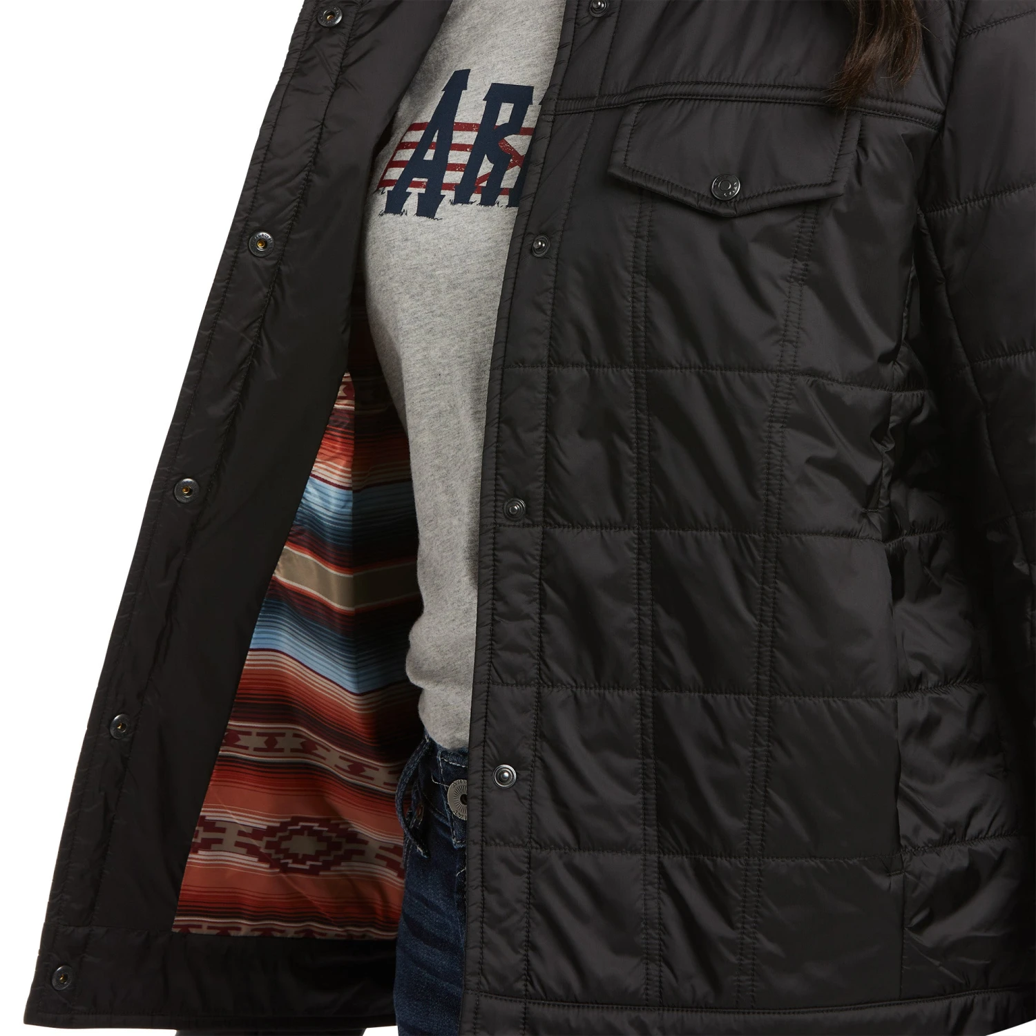 Ariat® Ladies R.E.A.L.™ Puffer Trucker Black Jacket 10036994 4 Ariat® Ladies R.E.A.L.™ Puffer Trucker Black Jacket 10036994 - Image 4
