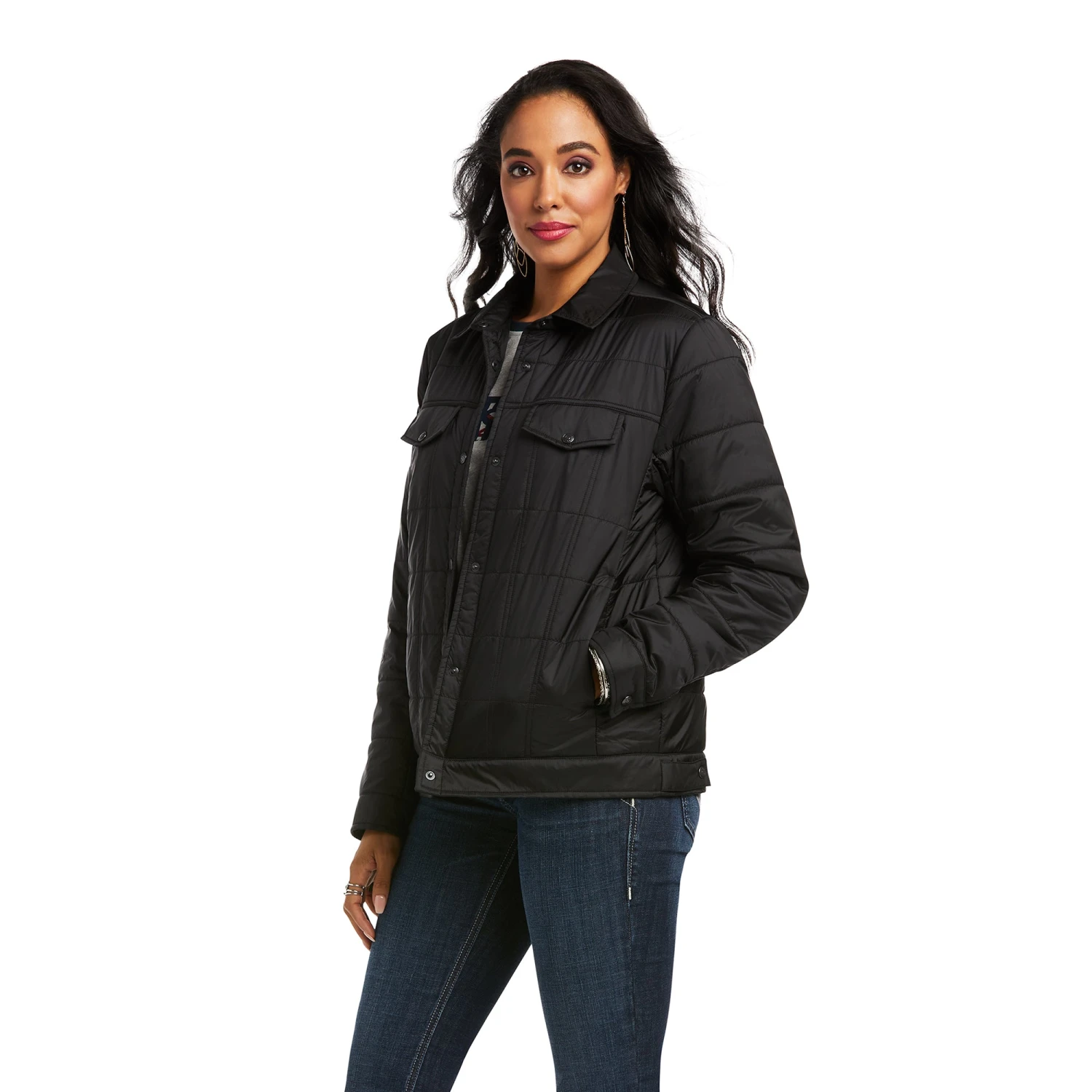 Ariat® Ladies R.E.A.L.™ Puffer Trucker Black Jacket 10036994 1 Ariat® Ladies R.E.A.L.™ Puffer Trucker Black Jacket 10036994