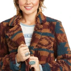 Ariat® Ladies Katharine Multi Color Aztec Sherpa Long Coat 10037241 -Ariat Style F21 WMS WEST 10037241 detail05