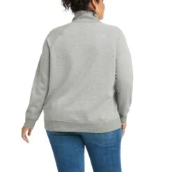 Ariat Ladies REAL Crossover Heather Gray Sweatshirt 10037572 -Ariat Style F21 WMS WEST 10037572 back plus