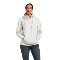Ariat® Ladies REAL Elevated Long Sleeve White Sand Hoodie 10037895