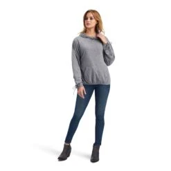 Ariat® Ladies Kansas Heather Grey Hoodie 10037911 7 Ariat® Ladies Kansas Heather Grey Hoodie 10037911 -Ariat Style F21 WMS WEST 10037911 full