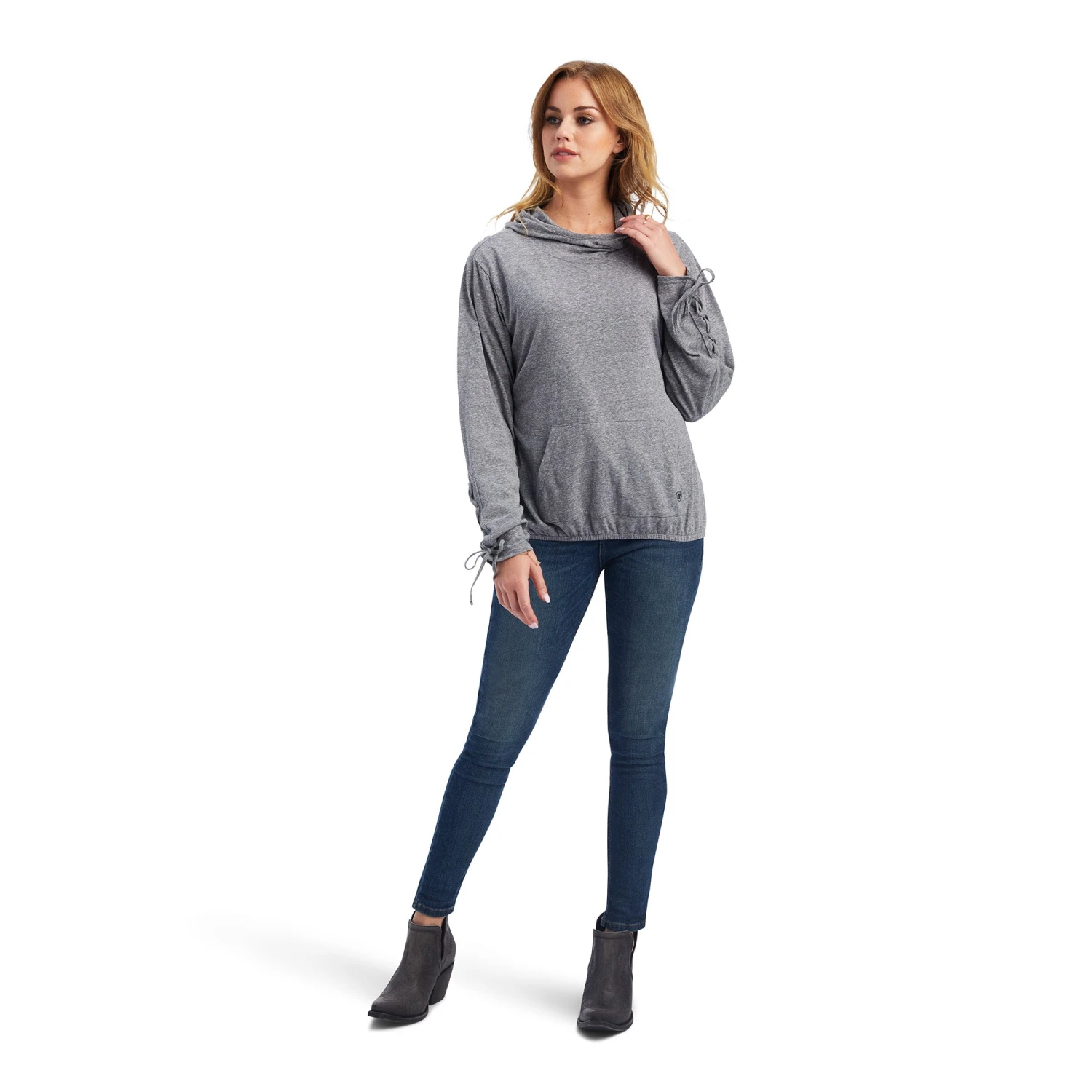 Ariat® Ladies Kansas Heather Grey Hoodie 10037911 4 Ariat® Ladies Kansas Heather Grey Hoodie 10037911 - Image 4