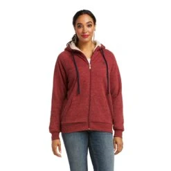Ariat® Ladies REAL Sherpa Full Zip Rhubarb Hoodie 10037930
