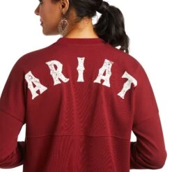 Ariat® Ladies REAL Over Sized Long Sleeve Rhubarb T-Shirt 10037960 5 Ariat® Ladies REAL Over Sized Long Sleeve Rhubarb T-Shirt 10037960 -Ariat Style F21 WMS WEST 10037960 detail01